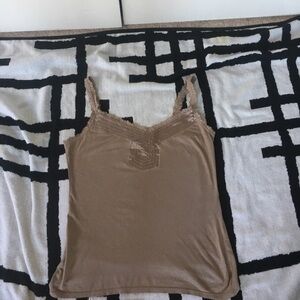 Army green lace tank top